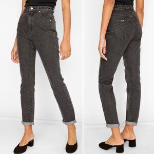 Rolla’s Black High Waist Relaxed Dusters Jeans in Black Steel Wash sz 25